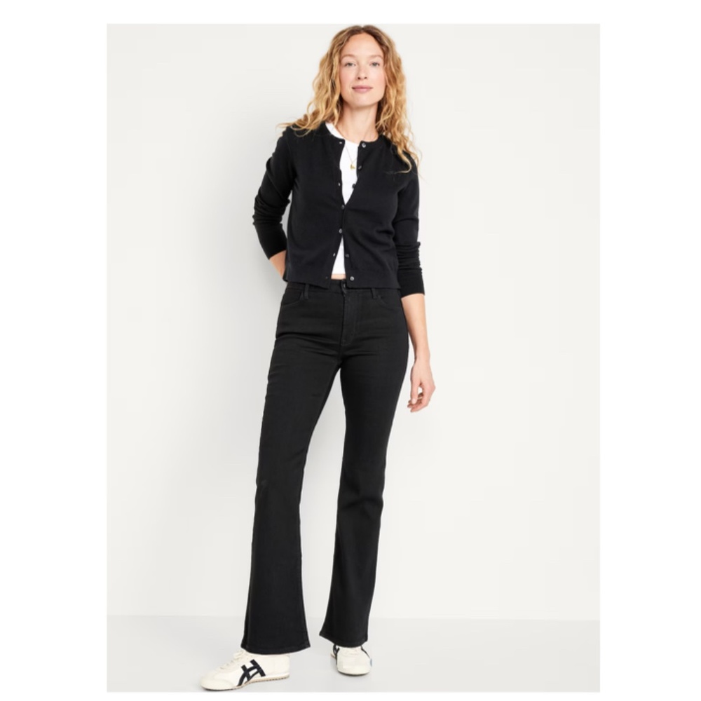 Old Navy Women's Black High Rise Wow Flare Leg Jeans